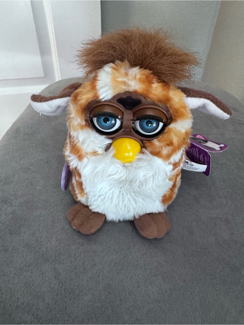 Furby Plush Toy - Brown & White Interactive Collectible Vintage 1998 - Works